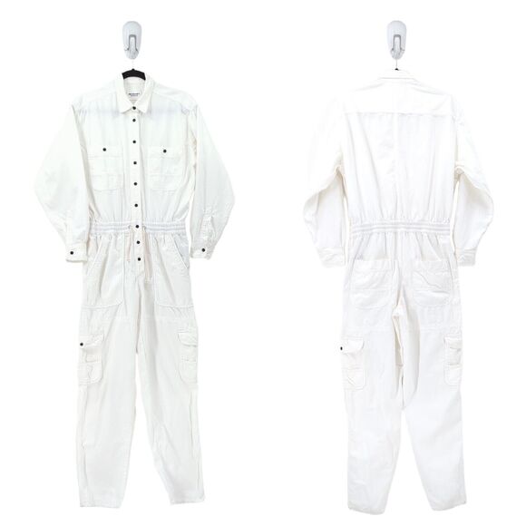 ISABEL MARANT ETOILE Women 38 US 6 Veado Jumpsuit White Relaxed Utility NEW FLAW - Picture 1 of 11